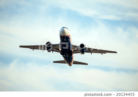 A flying airplane. 20134455