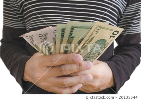 Hand holding cash, isolated on white Hand holding cash, isolated on white 20135544