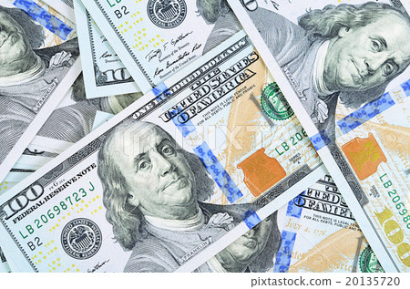 Hundred dollar banknotes as a background Hundred dollar banknotes as a background 20135720