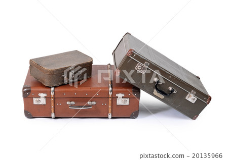 Old suitcase isolated on white background Old suitcase isolated on white background 20135966