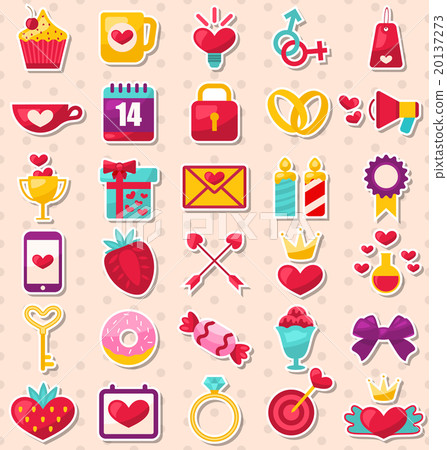 Set of Modern Flat Design Icons for Valentine's 20137273