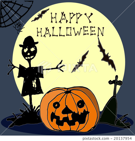 Hand drawn Halloween background Hand drawn Halloween background 20137954