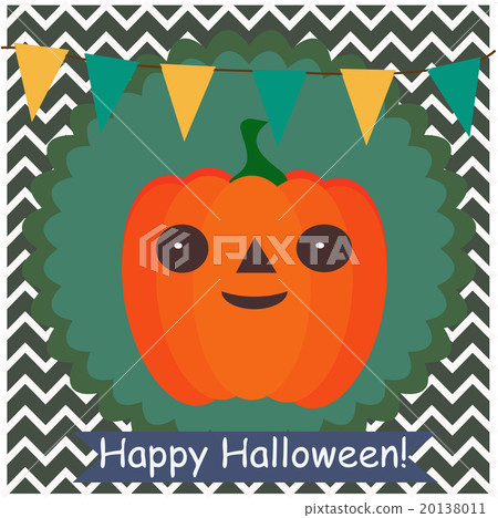 Happy Halloween vector card with pumpkin. Happy Halloween vector card with pumpkin. 20138011
