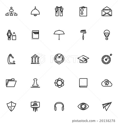 Job resume line icons on white background - Stock Illustration ...