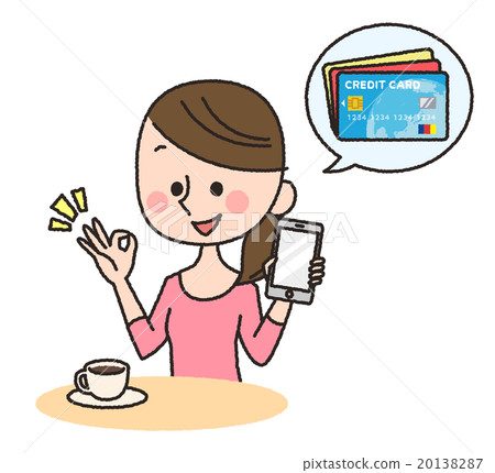 Smartphone credit card woman Smartphone credit card woman 20138287