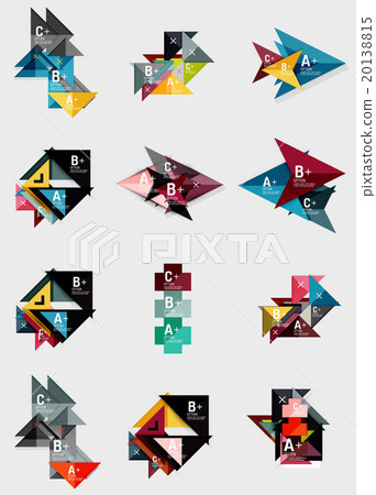 Set of paper design style geometrical banners with Set of paper design style geometrical banners with 20138815