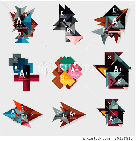 Set of paper design style geometrical banners with Set of paper design style geometrical banners with 20138816