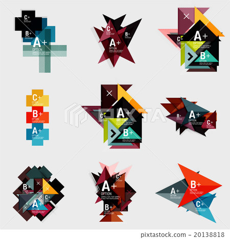 Set of paper design style geometrical banners with Set of paper design style geometrical banners with 20138818