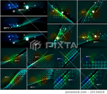 Set of glowing lines in dark space with sparkling Set of glowing lines in dark space with sparkling 20138828