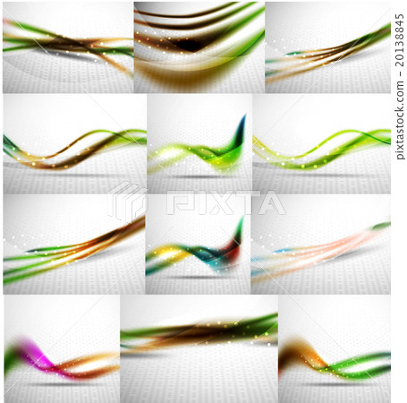 Abstract background set, blurred wave templates Abstract background set, blurred wave templates 20138845