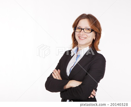 young business woman in black suit and glasses young business woman in black suit and glasses 20140328