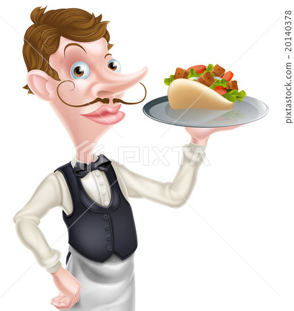 Cartoon Waiter Butler - Stock Illustration [20140378] - PIXTA