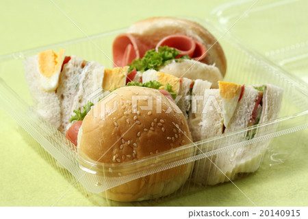 Hamburger and sandwich in box Hamburger and sandwich in box 20140915