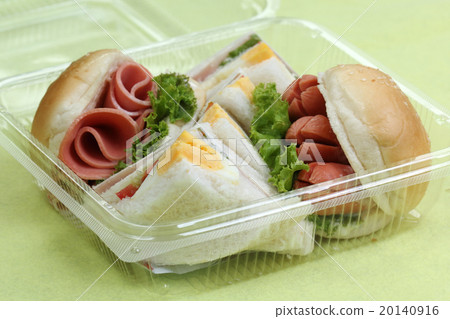 Hamburger and sandwich in box Hamburger and sandwich in box 20140916