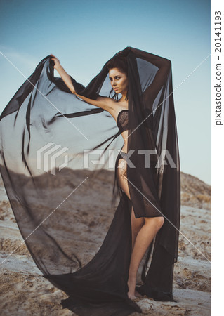 Portrait of the girl against the blue sky  20141193