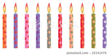 Colorful Birthday Candles - Stock Illustration [20141478] - PIXTA