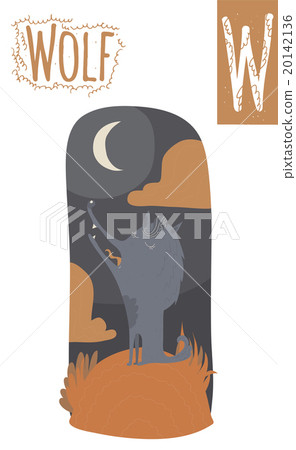 Wolf in the night, who yowls at the moon. 20142136