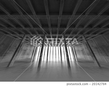 Concrete room, 3d illustration, wire-frame effect Concrete room, 3d illustration, wire-frame effect 20142784