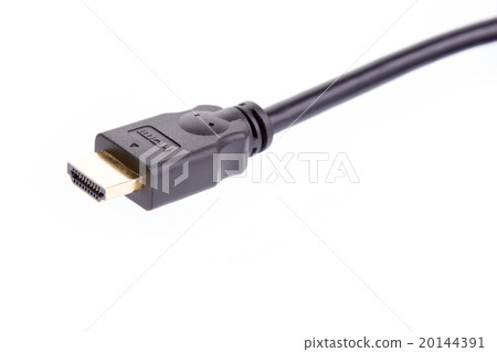 Black hdmi cable on pure white background 20144391