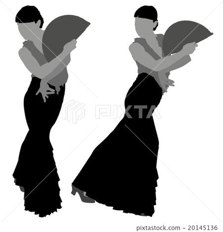 Two silhouettes of female flamenco dancer Two silhouettes of female flamenco dancer 20145136