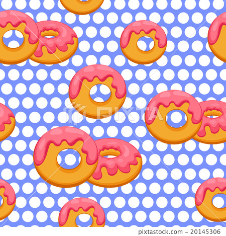 Pattern donut with pink glaze. Vector Illustration - Stock Illustration ...