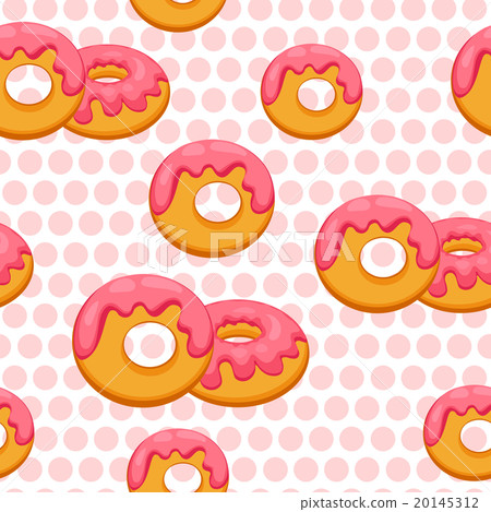 Pattern donut with pink glaze. Vector Illustration Pattern donut with pink glaze. Vector Illustration 20145312
