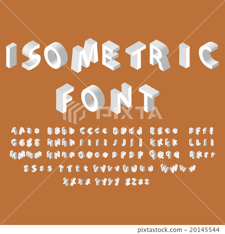 White isometric font alphabet. Vector illustration White isometric font alphabet. Vector illustration 20145544
