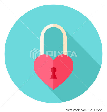 Heart Shaped Padlock Circle Icon Heart Shaped Padlock Circle Icon 20145559