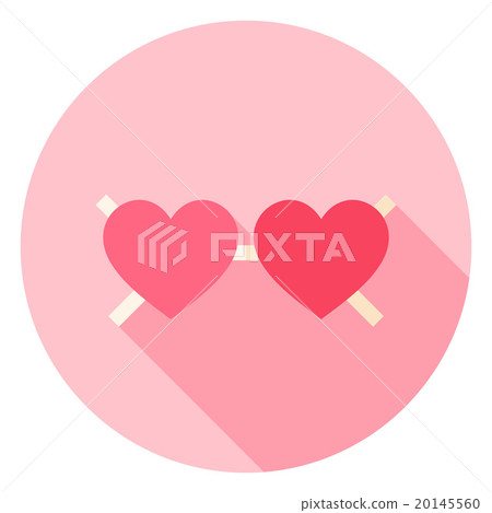 Heart Shaped Pink Glasses Circle Icon Heart Shaped Pink Glasses Circle Icon 20145560