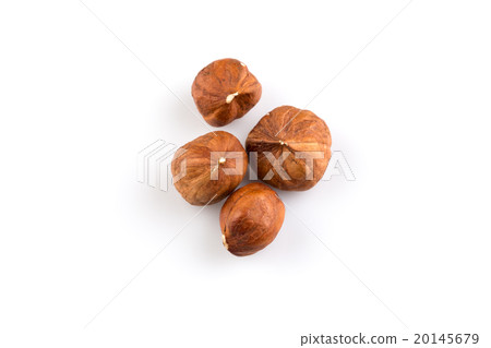 Hazelnuts on the white background 20145679