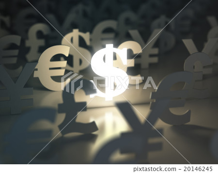 Dollar, euro, pound yen signs. Currency exchange 20146245