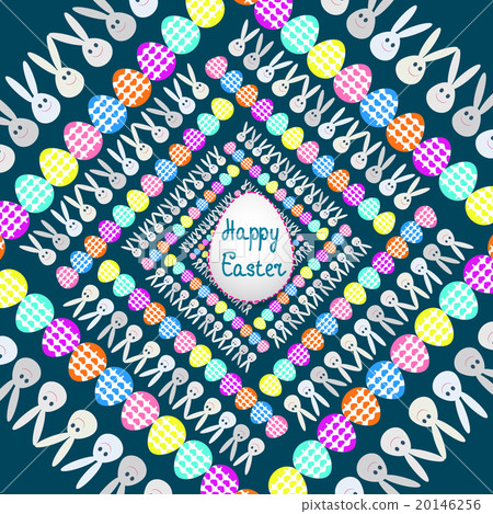 Happy easter card vector illustration blue. Happy easter card vector illustration blue. 20146256