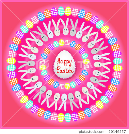 Happy easter card vector illustration pink. 20146257