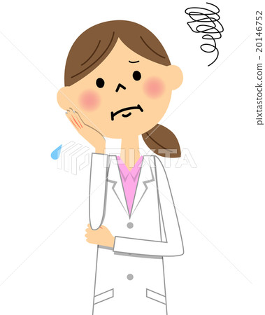 Women in white labor (upper body) in trouble 20146752