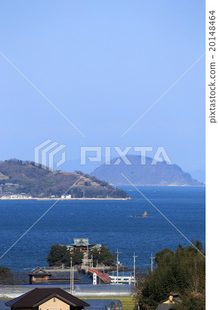 Kagawa Prefecture Mitoyoshi City, the guardian god of "Tsushima Shrine" and Shikasima Shikasima, Takami Island 20148464