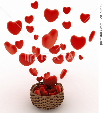 Heart falling into a wicker basket 20150649