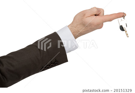 Businessmans right hand holding key 20151329