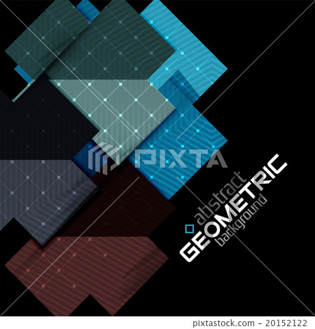 Colorful geometric shapes with texture on black 20152122
