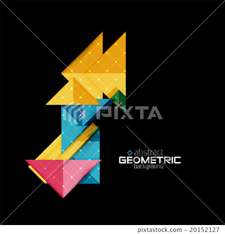 Colorful geometric shapes with texture on black Colorful geometric shapes with texture on black 20152127
