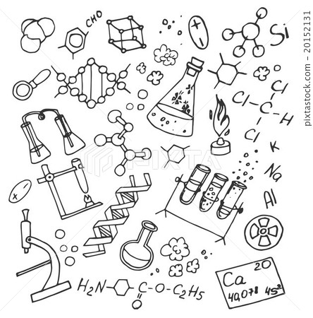 Stock Illustration: Doodle vektor chemistry