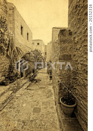 traditional greek street vintage postcard 20152316