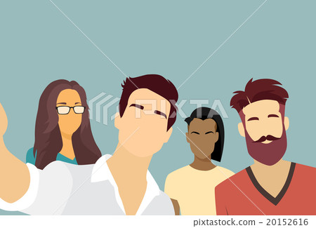 Pepole Group Taking Selfie Photo On Smart Phone 20152616