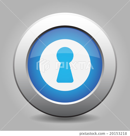 blue metal button with keyhole 20153218