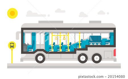 Flat design bus interior infographic - Stock Illustration [20154080] - PIXTA