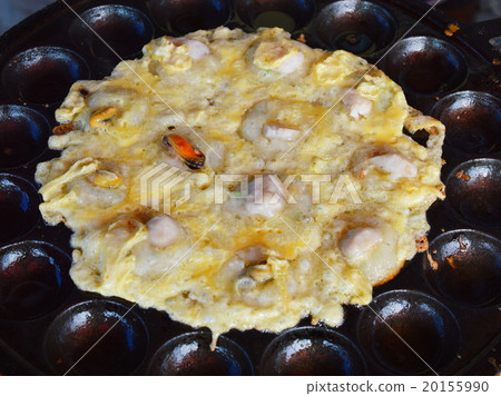 oyster omelet fried on iron stove oyster omelet fried on iron stove 20155990