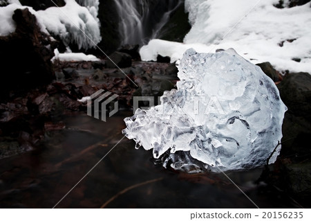 Spiky piece of crystal ice with abstract cracks in Spiky piece of crystal ice with abstract cracks in 20156235