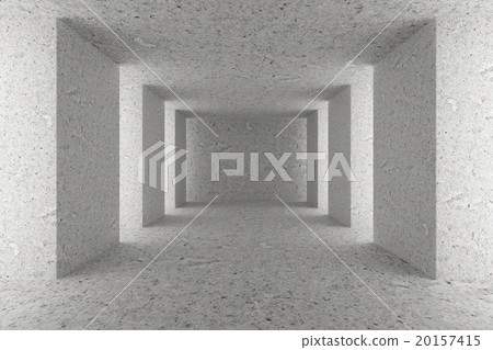 Empty concrete hall with concrete columns 20157415