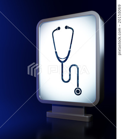 Medicine concept: Stethoscope on billboard 20158069