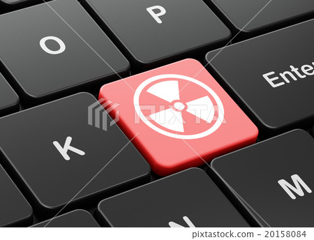 Science concept: Radiation on computer keyboard 20158084