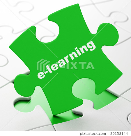 Studying concept: E-learning on puzzle background 20158144